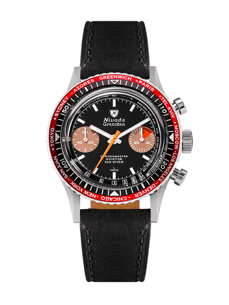 WHITE ORANGE BOY INTER.BEZEL 38mm - MANUAL – Nivada Grenchen WHITE ORANGE BOY INTER.BEZEL 38mm - MANUAL – Nivada Grenchen