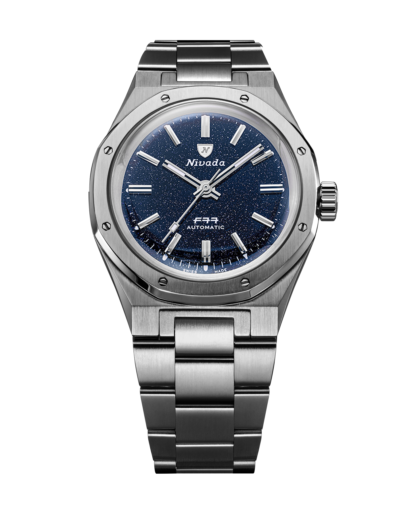 F77 TITANIUM DARK BLUE AVENTURINE MK1 – Nivada Grenchen