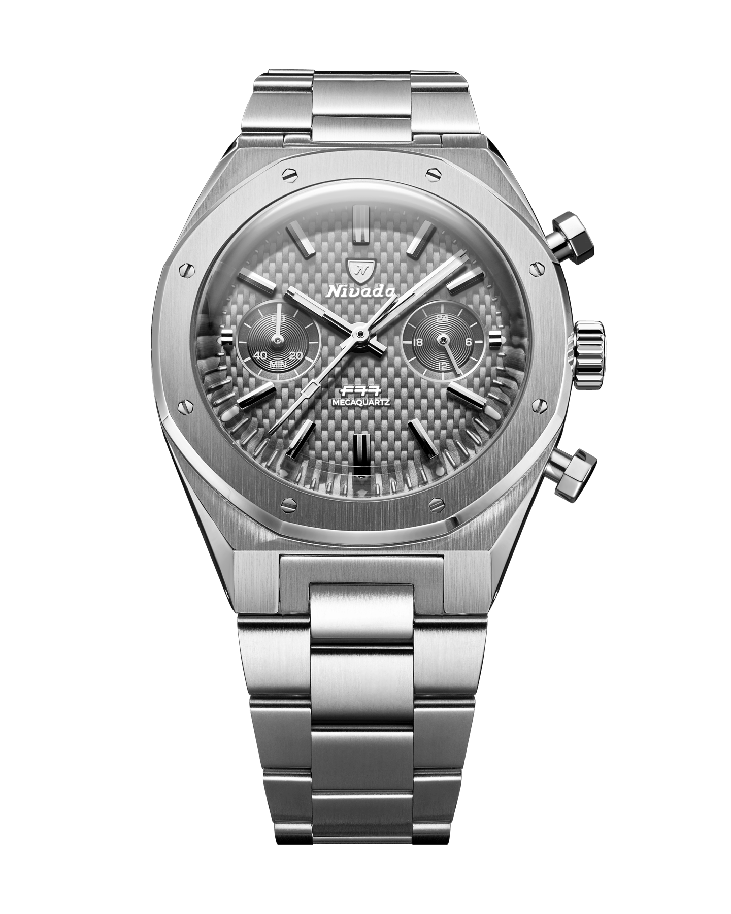 F77 SST CHRONO MECAQUARTZ GREY MK2 - 38MM – Nivada Grenchen F77 SST CHRONO MECAQUARTZ GREY MK2 - 38MM – Nivada Grenchen