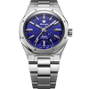 lapis lazuli stone dial watch with stainless steel integrated bracelet