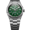 Nivada Grenchen F77 Titanium MK2 38mm Green Aventurine dial, grade 5 titanium bracelet, front view