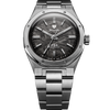 Nivada Grenchen F77 Titanium MK2 38mm Meteorite dial, grade 5 titanium bracelet, front view