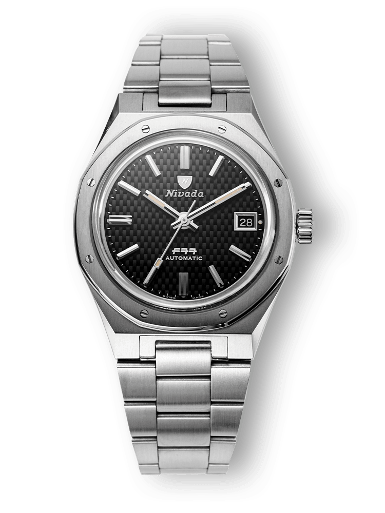 F77 Black With Date – Nivada Grenchen
