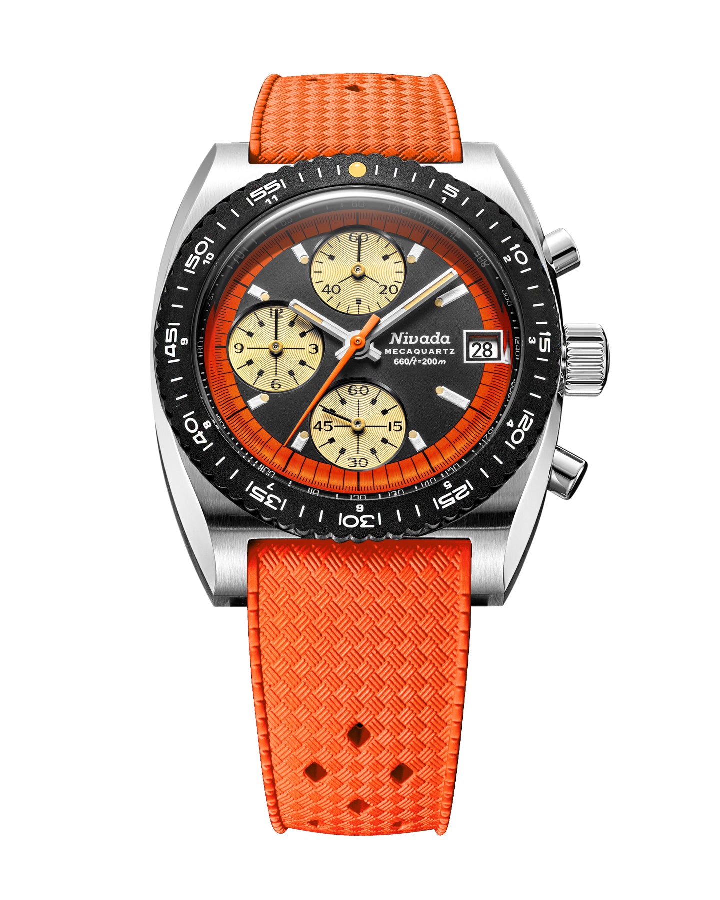 ☆Wacko Mania☆ Autochron Orange Mecaquartz – Nivada Grenchen