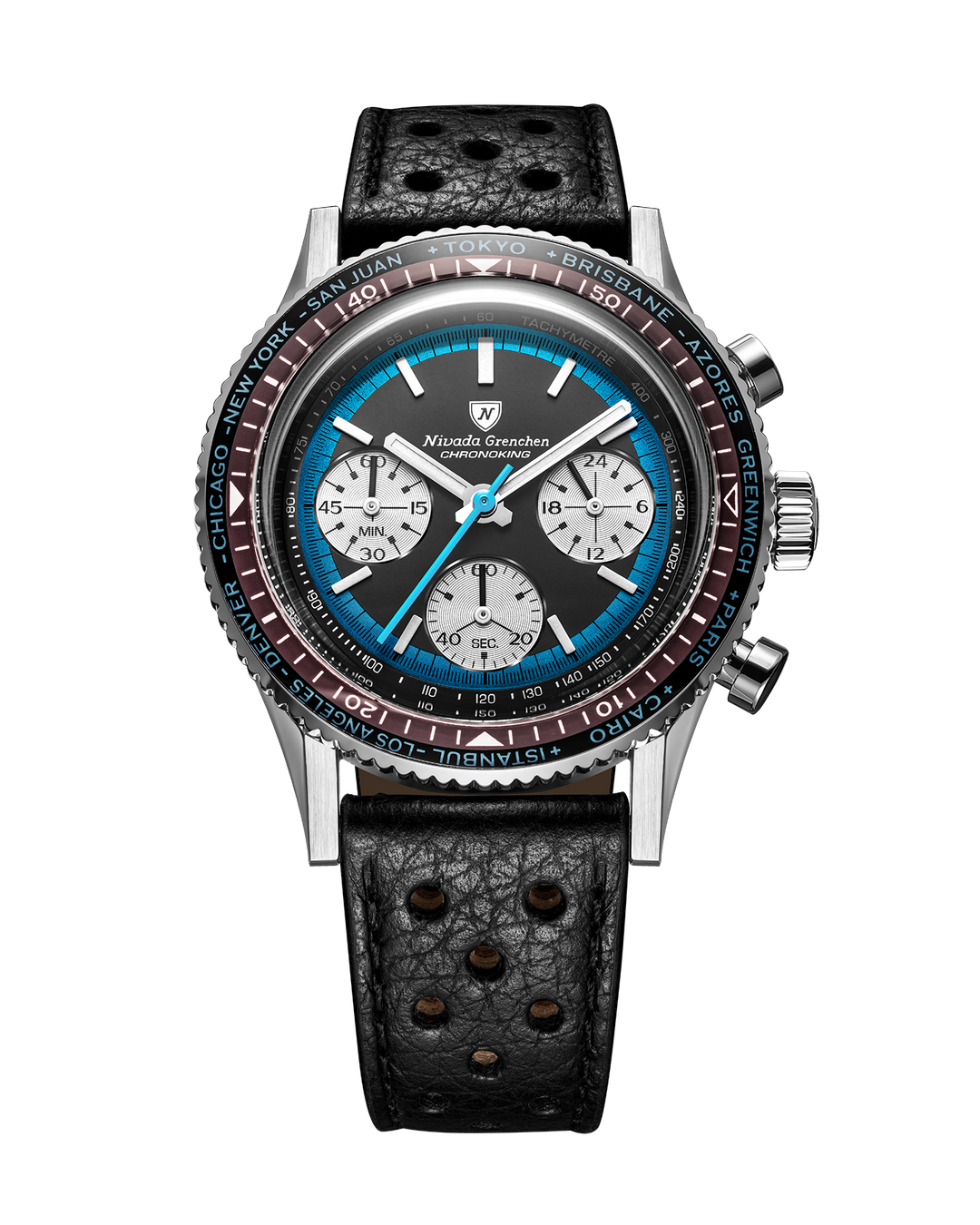 ニ*ウ様 Aqua Chrono Sepia 1994年 CHRONOKING RACING BLUE – Nivada Grenchen