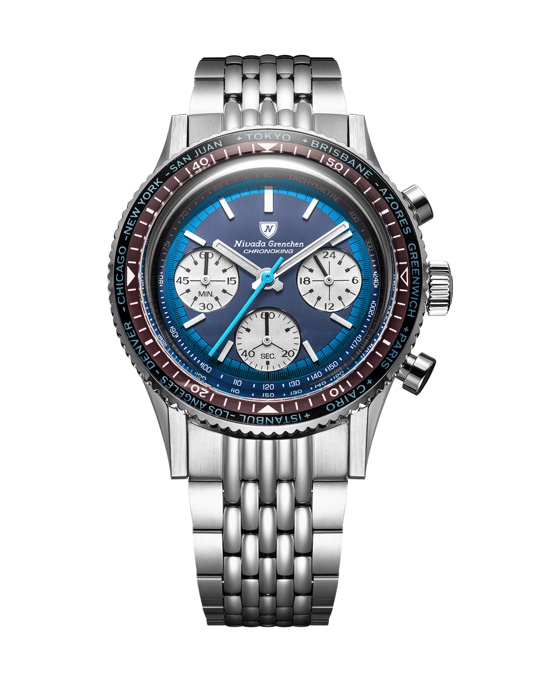 時計 nagidoda CHRONOKING RACING BLUE LAGOON – Nivada Grenchen