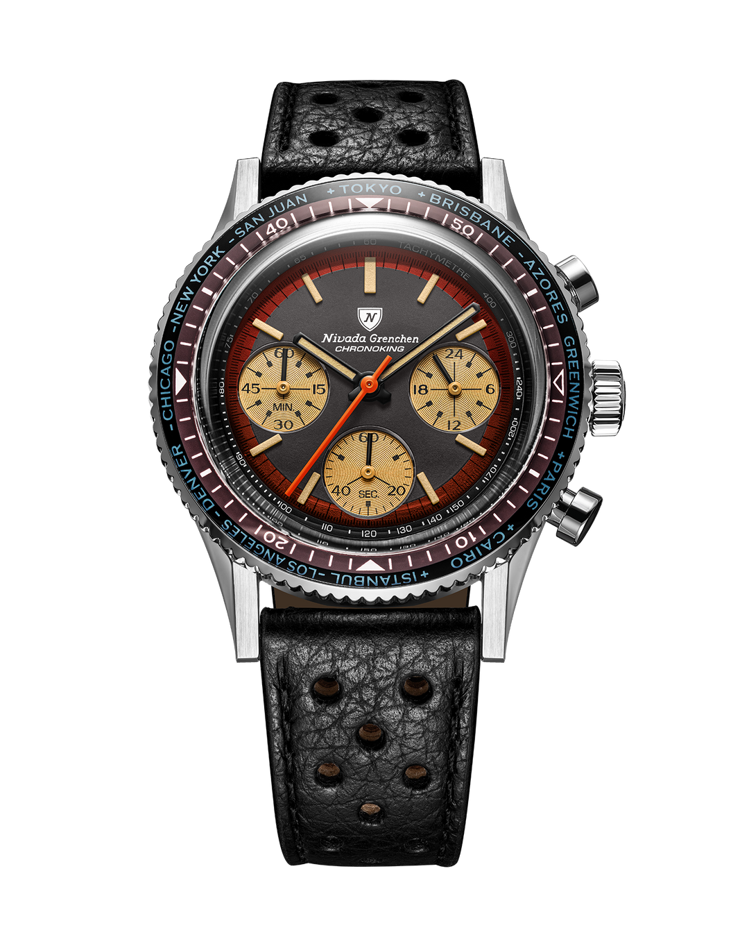【中古】 Gehinnam Nekrarchon CHRONOKING RACING BLACK AMBER – Nivada Grenchen