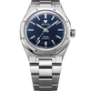 Dark blue aventurine stone dial watch with flat link bracelet