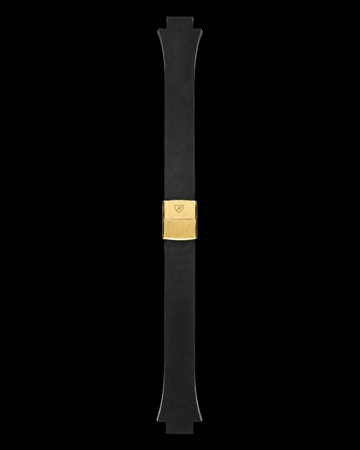 BLACK RUBBER STRAP MK2 - F77 GOLD – Nivada Grenchen