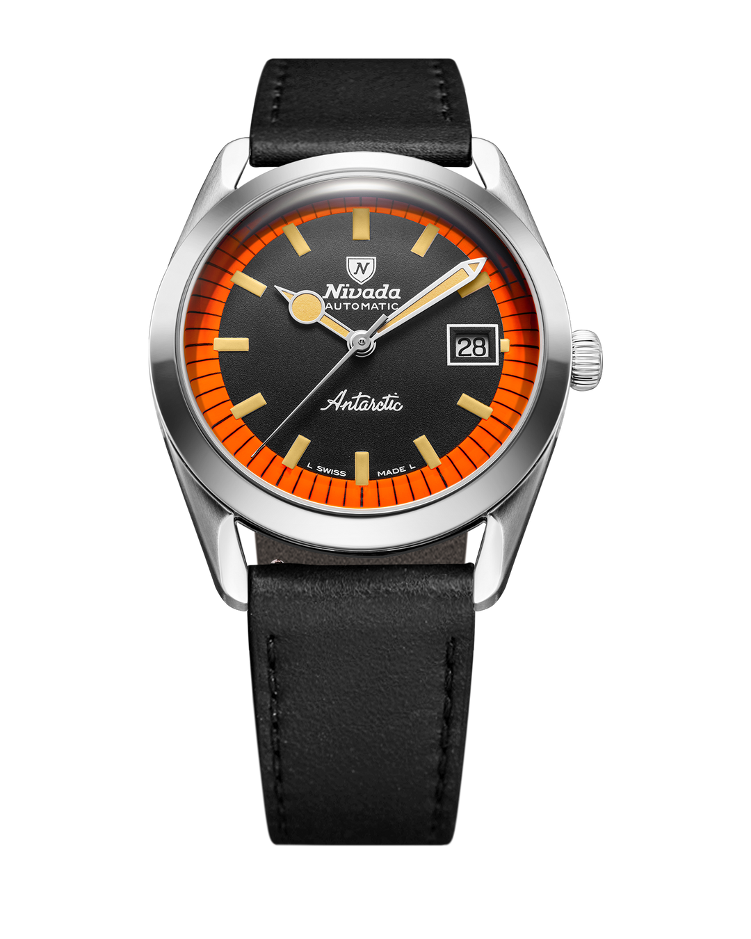 SUPER ANTARCTIC BLACK & ORANGE - 38MM – Nivada Grenchen