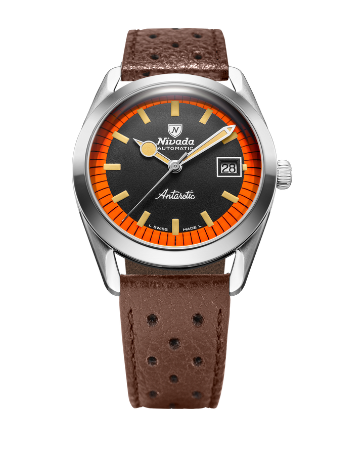 SUPER ANTARCTIC BLACK & ORANGE - 38MM – Nivada Grenchen