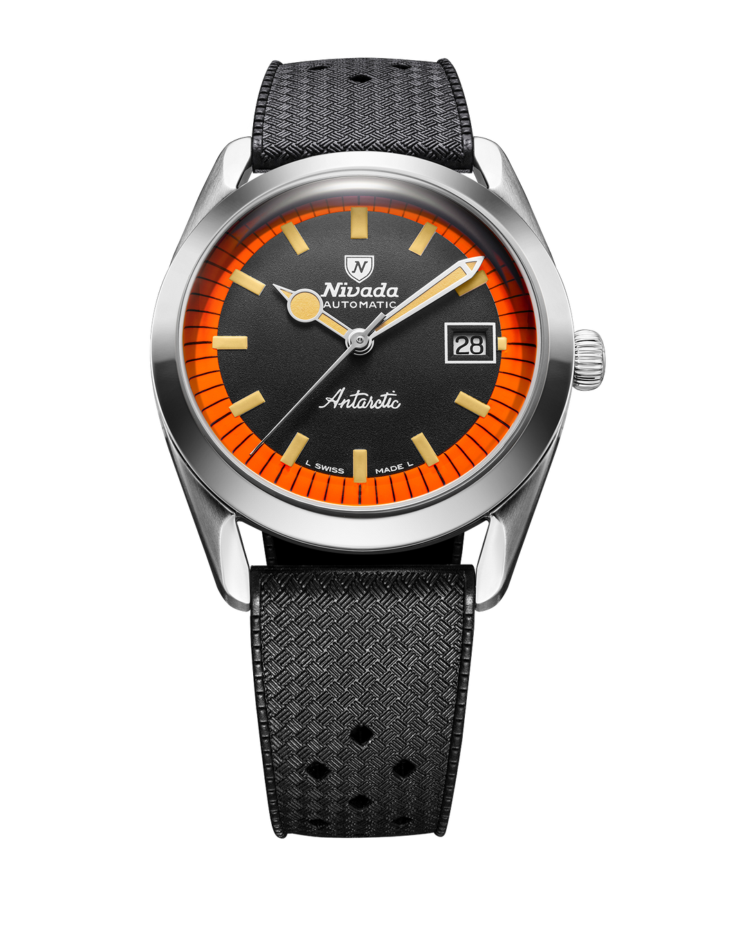 SUPER ANTARCTIC BLACK & ORANGE - 38MM – Nivada Grenchen