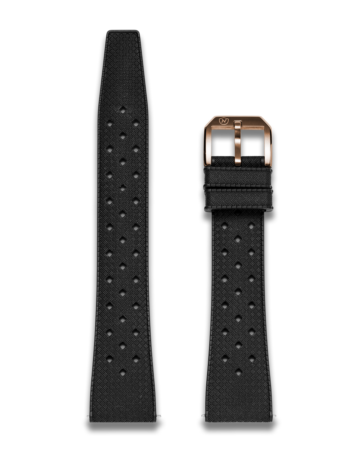 Tropical  FBB イタリア語 黒枠 Tropic Rubber Strap, Bronze Buckle – Nivada Grenchen