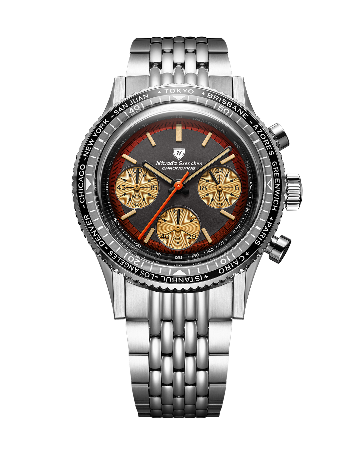 Nivada Grenchen Chronoking Racing Black Amber alternative fitted-strap or case view