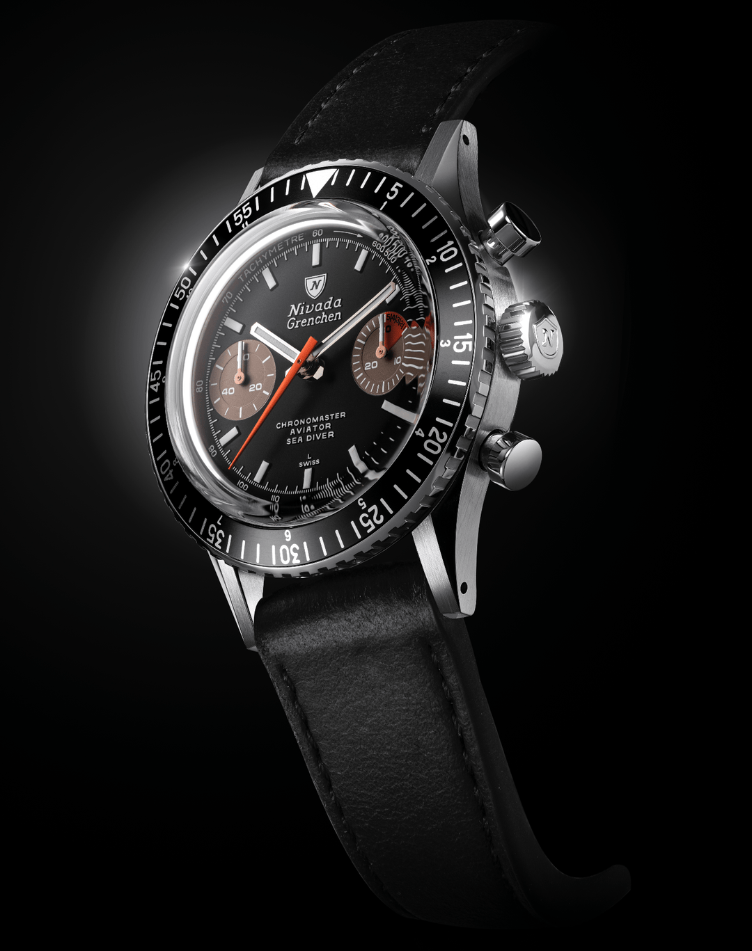 White Orange Boy Inter.Bezel Manual Watch – Nivada Grenchen