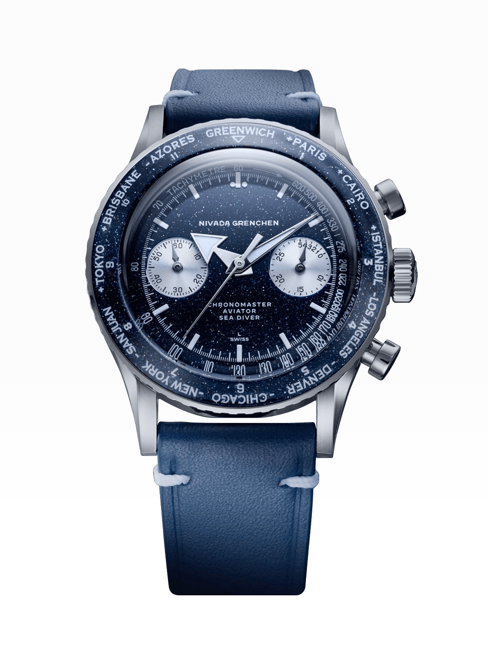 Chronomaster Valjoux 23 Aventurine Blue - Nivada Grenchen