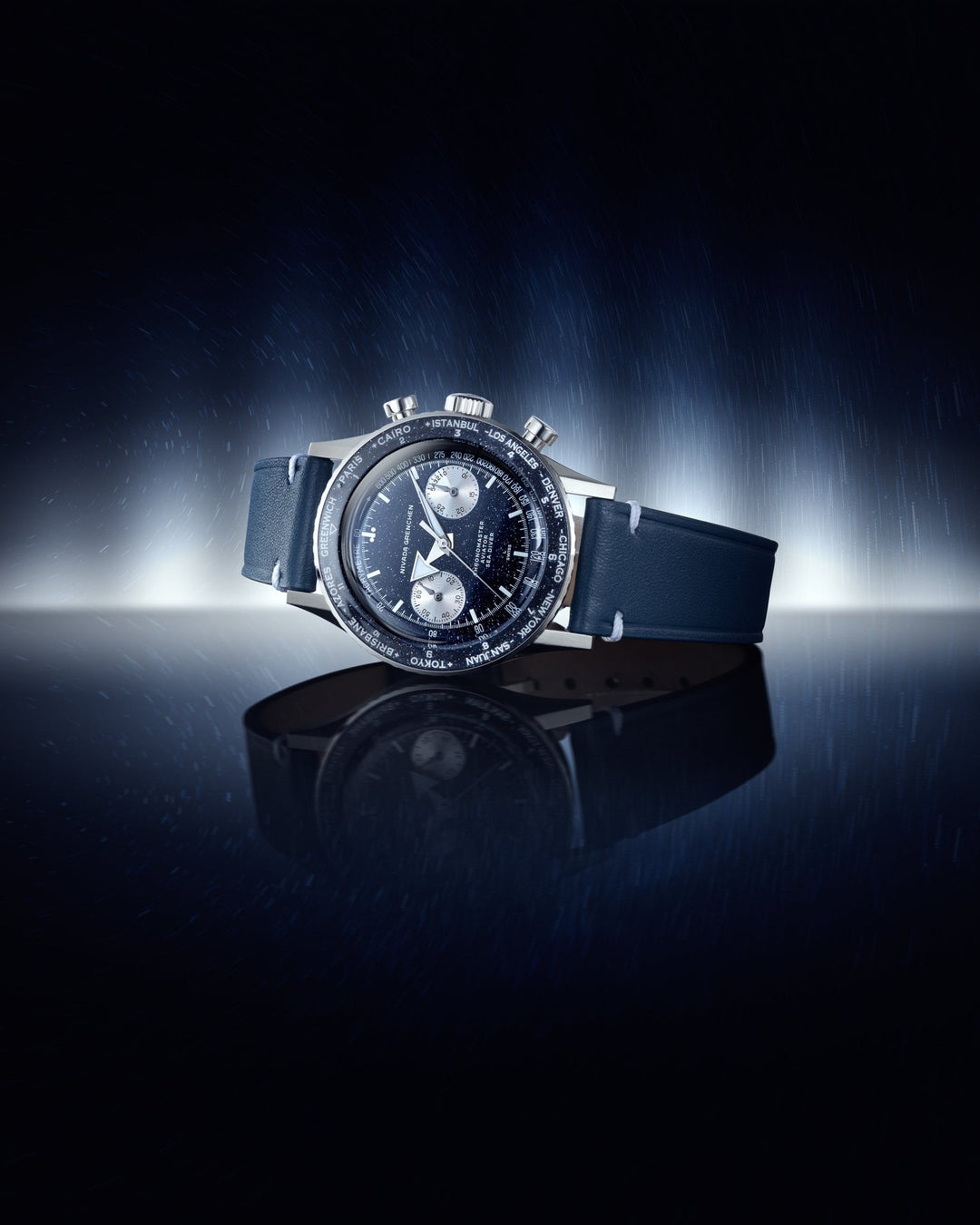 Chronomaster Valjoux 236 Aventurine Blue Watch – Nivada Grenchen