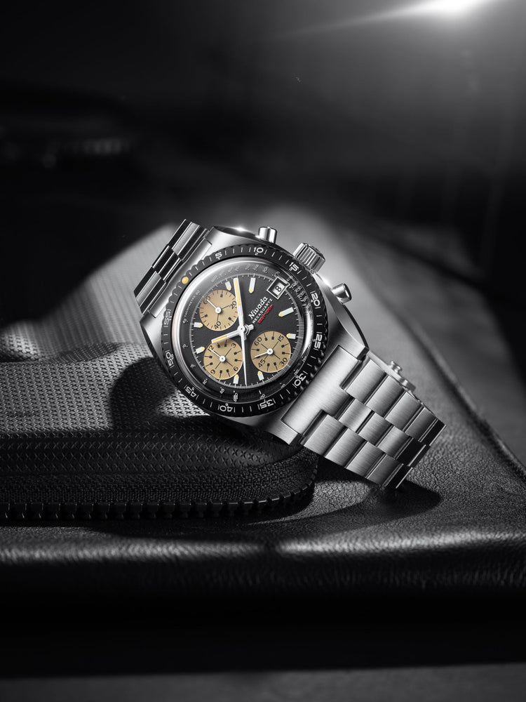 A vintage-inspired budget chronograph. The Nivada Grenchen
