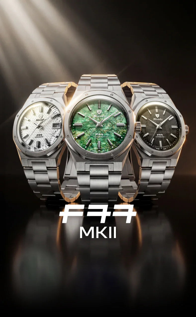 The Nivada F77 MKII trio for the 100th anniversary