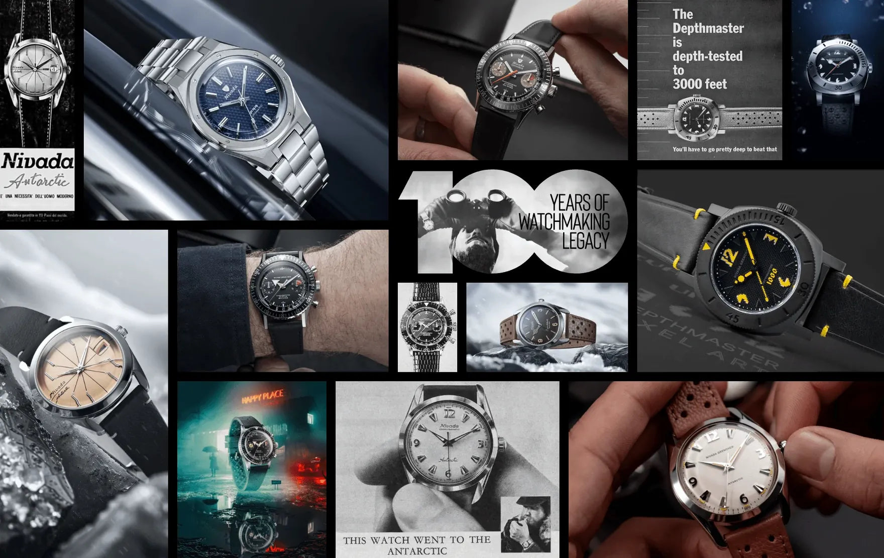 A mosaic of Nivada Grenchen designs across a century