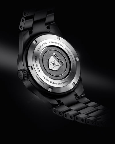 F77 BLACK CERAMIC BRAIDED DIAL - Nivada Grenchen