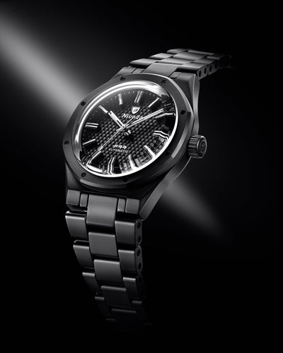 F77 BLACK CERAMIC BRAIDED DIAL - Nivada Grenchen