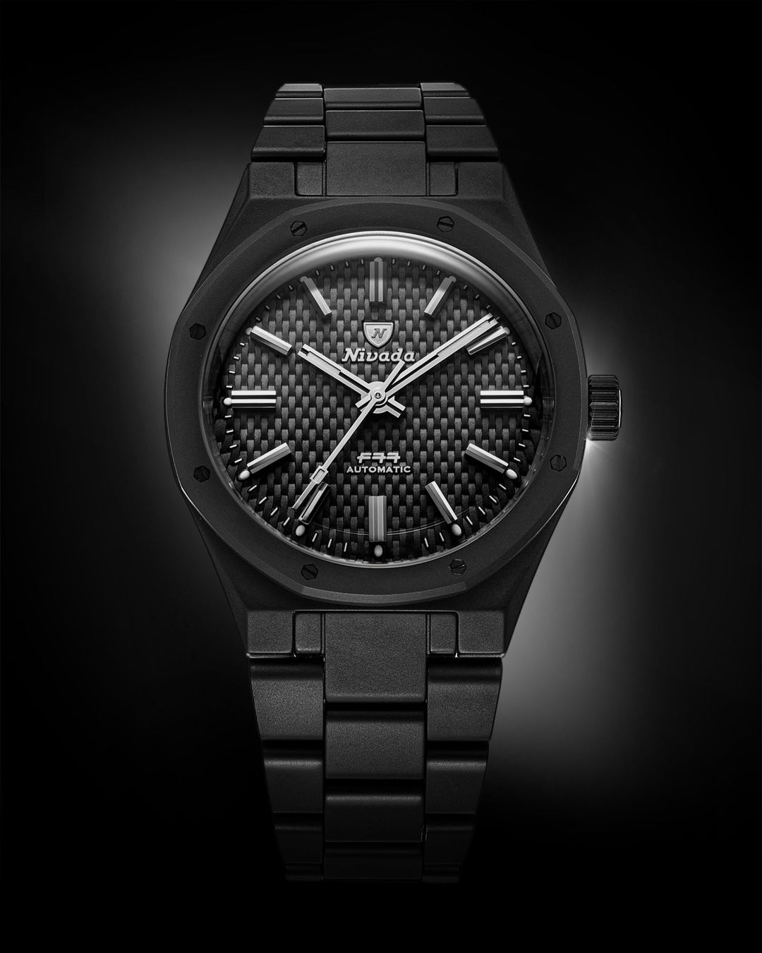 F77 BLACK CERAMIC TRESSED DIAL MK1 – Nivada Grenchen