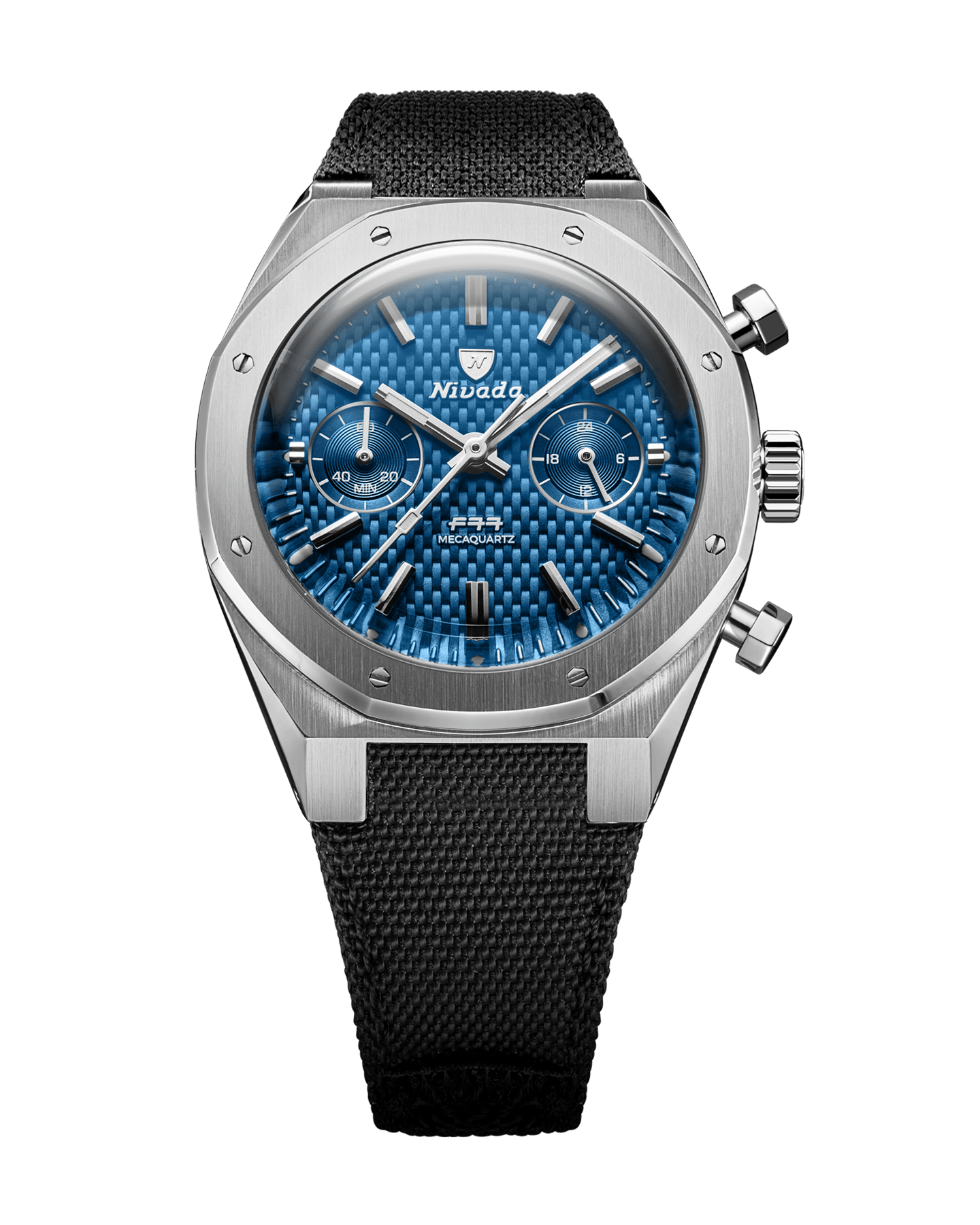 F77 SST Chrono Mecaquartz Blue MK2 – Nivada Grenchen F77 SST Chrono Mecaquartz Blue MK2 – Nivada Grenchen