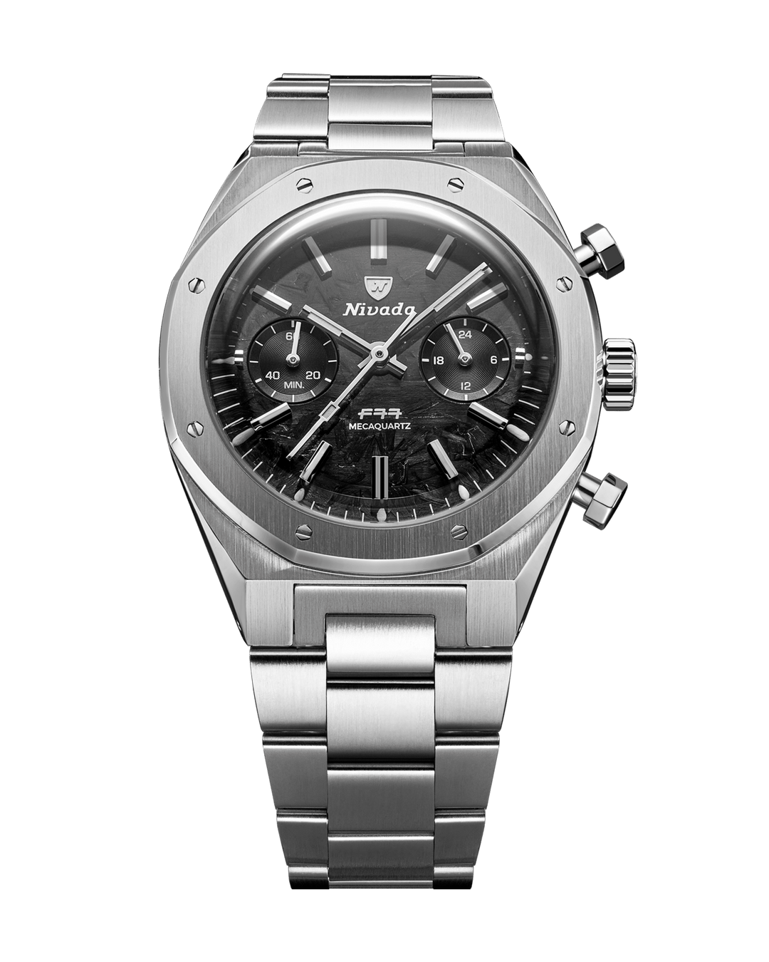 F77 CHRONO MECAQUARTZ CARBON - 38MM – Nivada Grenchen