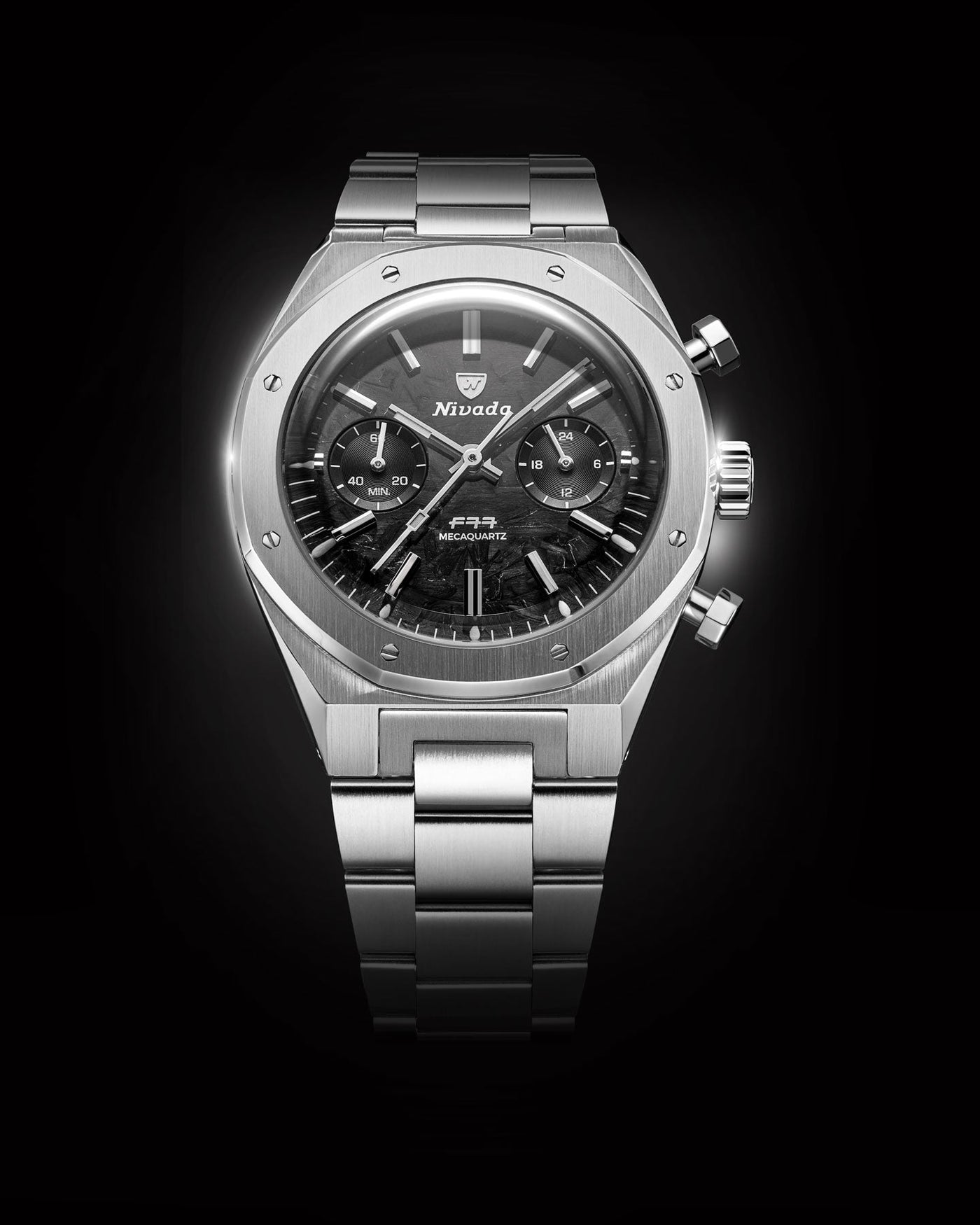 F77 CHRONO MECAQUARTZ CARBON - 38MM - Nivada Grenchen