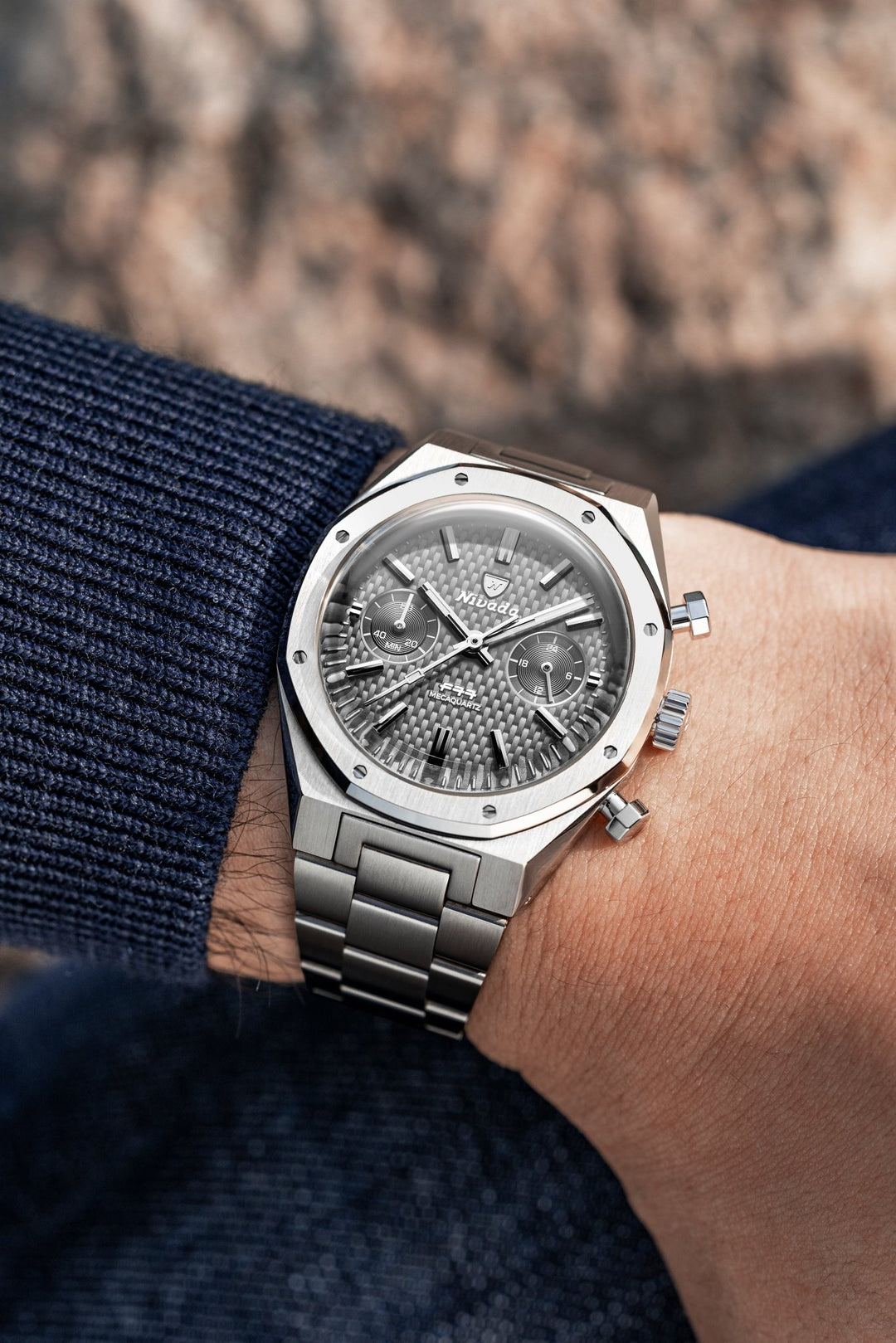F77 CHRONO MECAQUARTZ GREY MK2 - 38MM – Nivada Grenchen