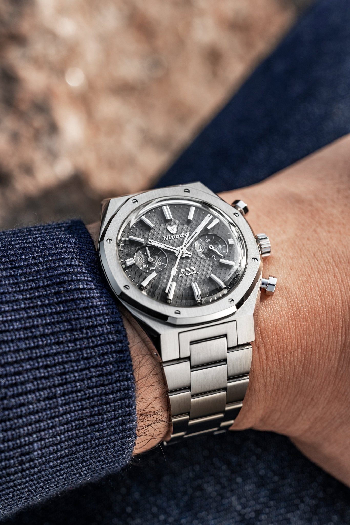 F77 CHRONO MECAQUARTZ GREY - 38MM - Nivada Grenchen