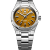 F77 MK2 38 mm, cadran Tiger Eye, aiguilles bâton, bracelet intégré en acier inoxydable, vue de face