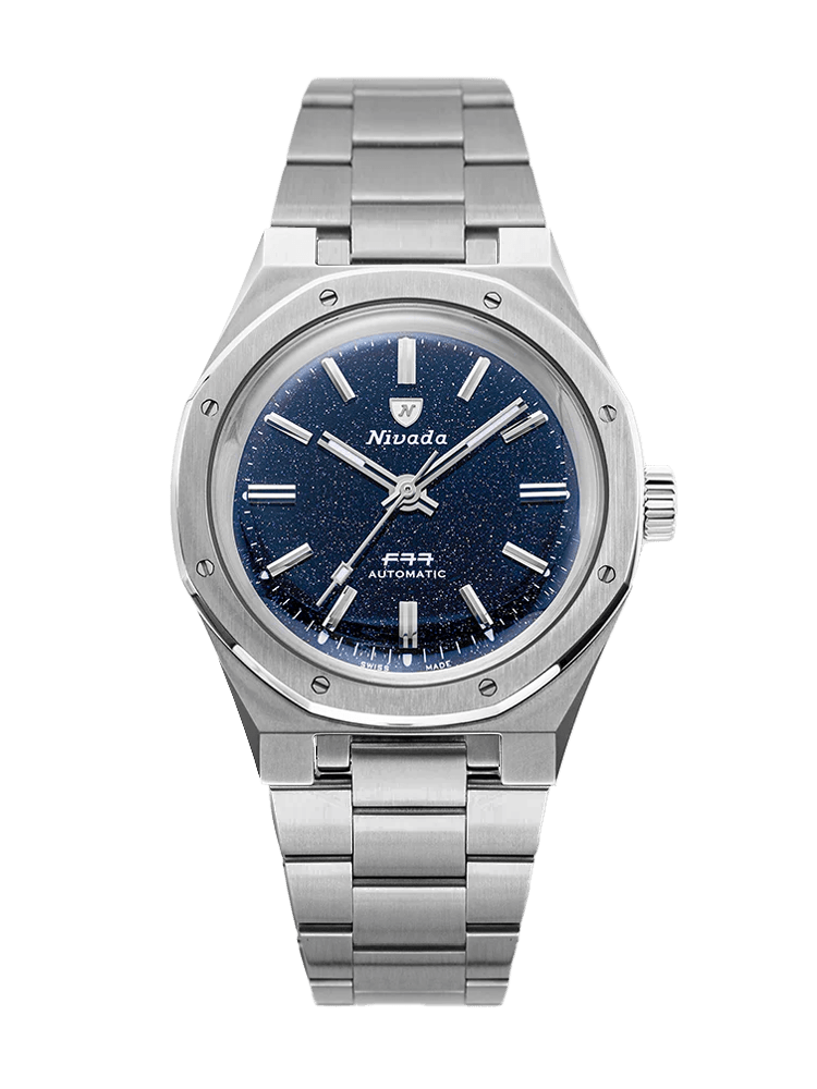 F77 STAINLESS STEEL DARK BLUE AVENTURINE - Nivada Grenchen