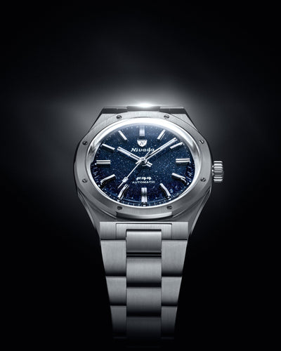 F77 STAINLESS STEEL DARK BLUE AVENTURINE - Nivada Grenchen