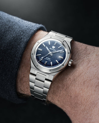 F77 STAINLESS STEEL DARK BLUE AVENTURINE - Nivada Grenchen
