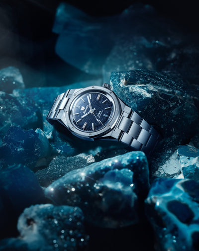 F77 STAINLESS STEEL DARK BLUE AVENTURINE - Nivada Grenchen