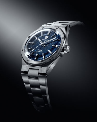 F77 STAINLESS STEEL DARK BLUE AVENTURINE - Nivada Grenchen