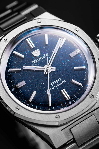 F77 STAINLESS STEEL DARK BLUE AVENTURINE - Nivada Grenchen