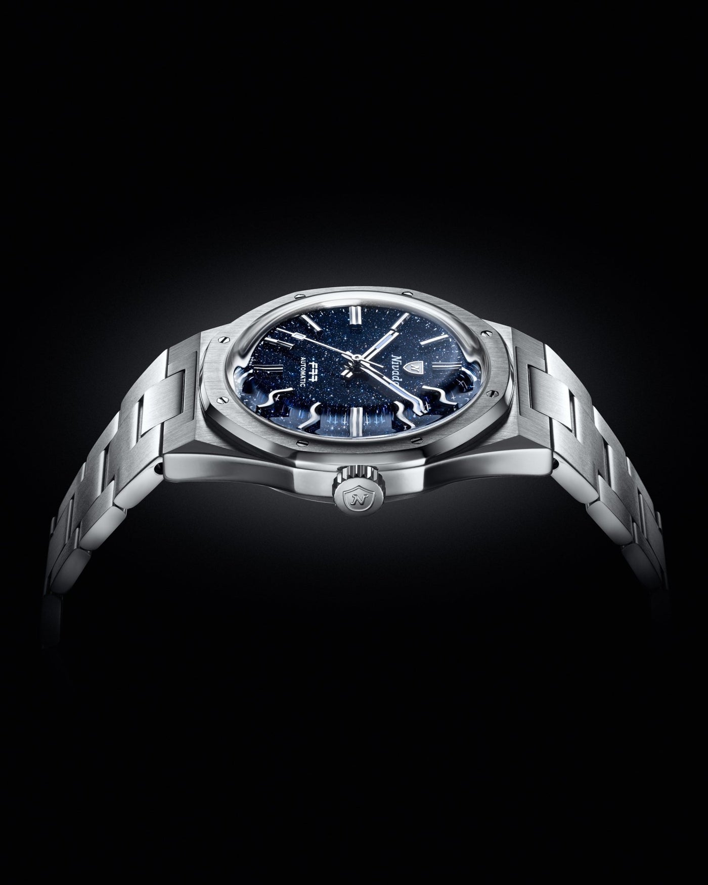 F77 STAINLESS STEEL DARK BLUE AVENTURINE - Nivada Grenchen