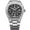 Nivada Grenchen F77 MK2 Swiss stainless steel sports watch with meteorite dial, flat link bracelet, and date display, 41 mm
