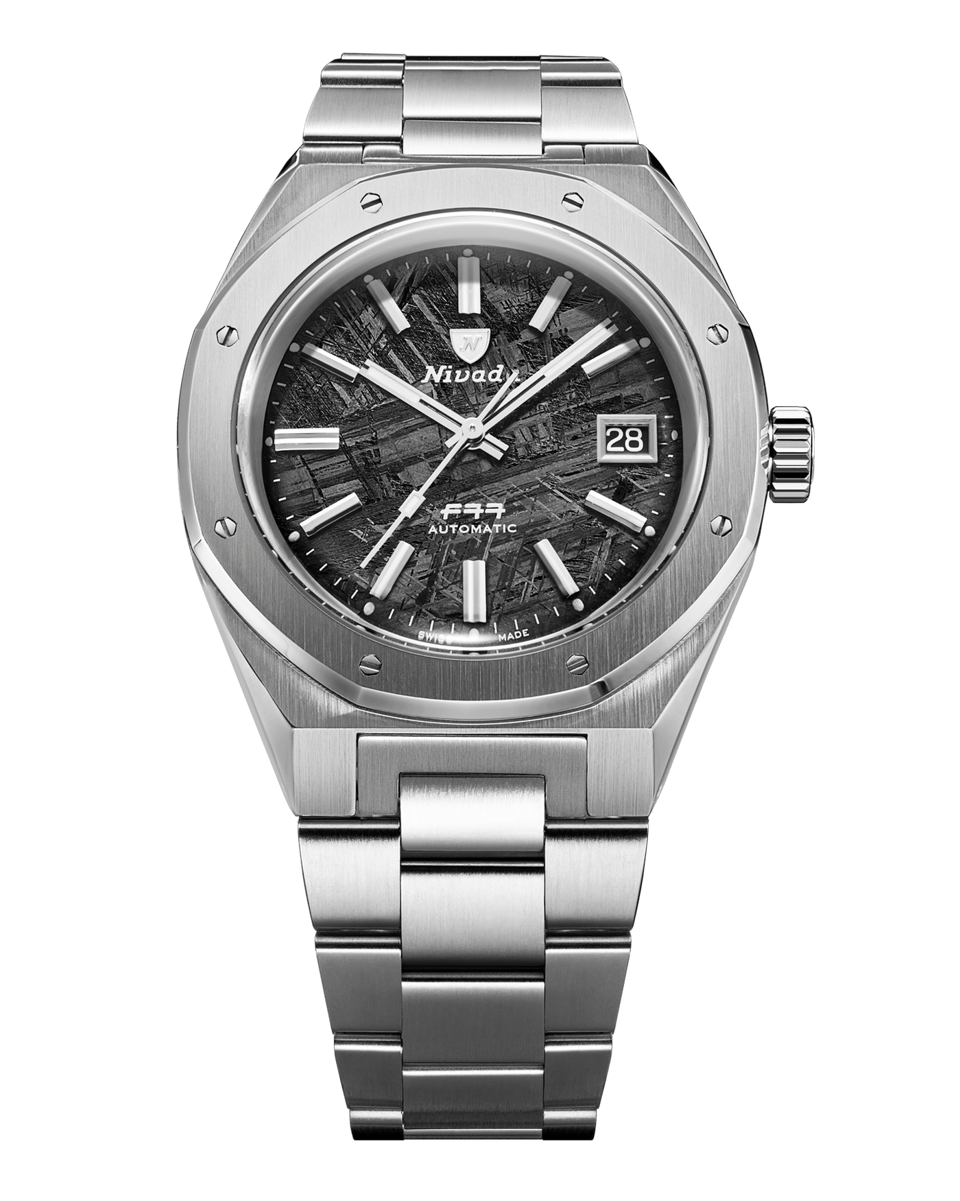 F77 STAINLESS STEEL METEORITE 41mm - Nivada Grenchen