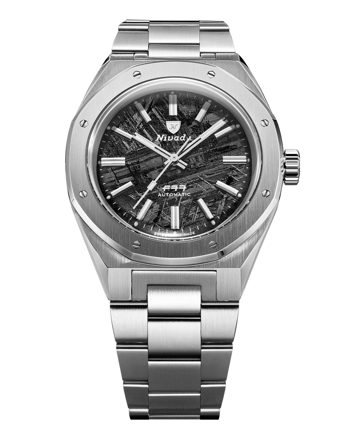 F77 STAINLESS STEEL METEORITE 41mm - Nivada Grenchen