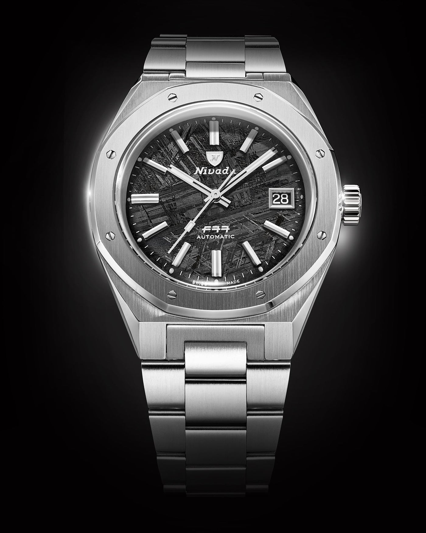 F77 STAINLESS STEEL METEORITE 41mm - Nivada Grenchen
