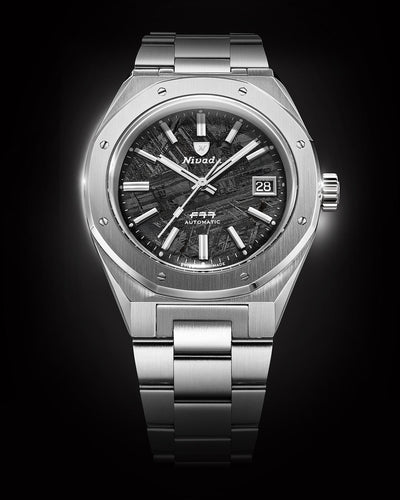 F77 STAINLESS STEEL METEORITE 41mm - Nivada Grenchen