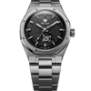 Nivada Grenchen F77 Titanium Open Heart MK2 38mm, Meteorite dial, titanium bracelet, front view