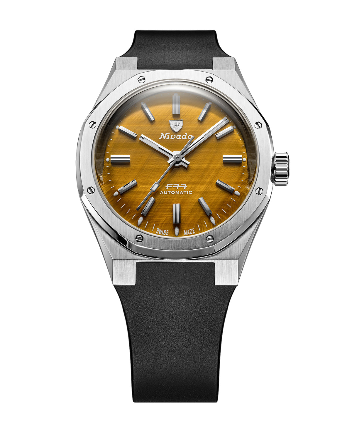 Nivada Grenchen F77 MK2 Tiger Eye Baton Hands 38mm alternative fitted-strap or case view