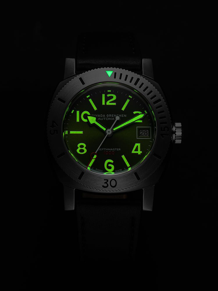 NUMERALS DATE - DEPTHMASTER GREEN - Nivada Grenchen