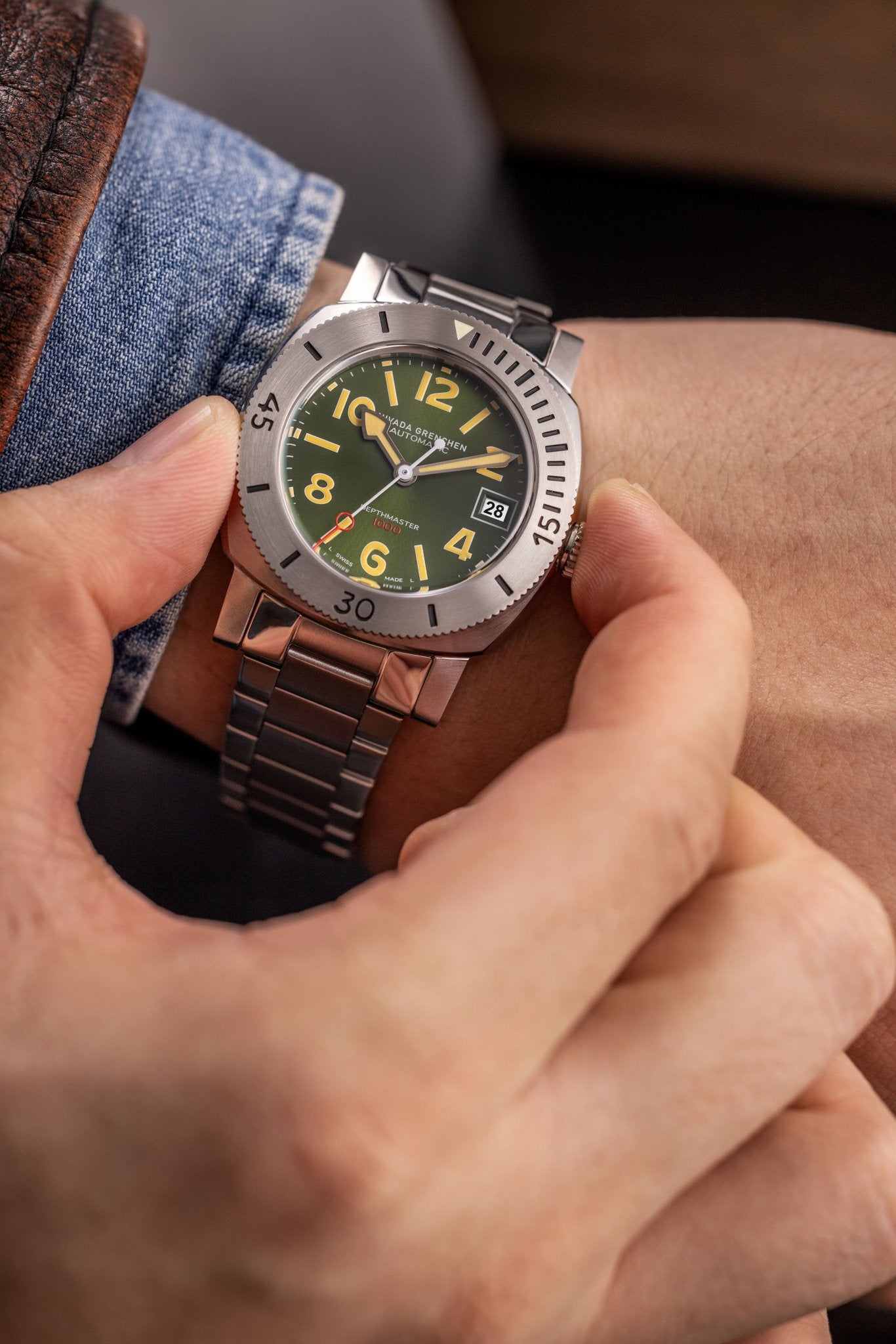 Chiffres Date - Depthmaster Vert - Nivada Grenchen