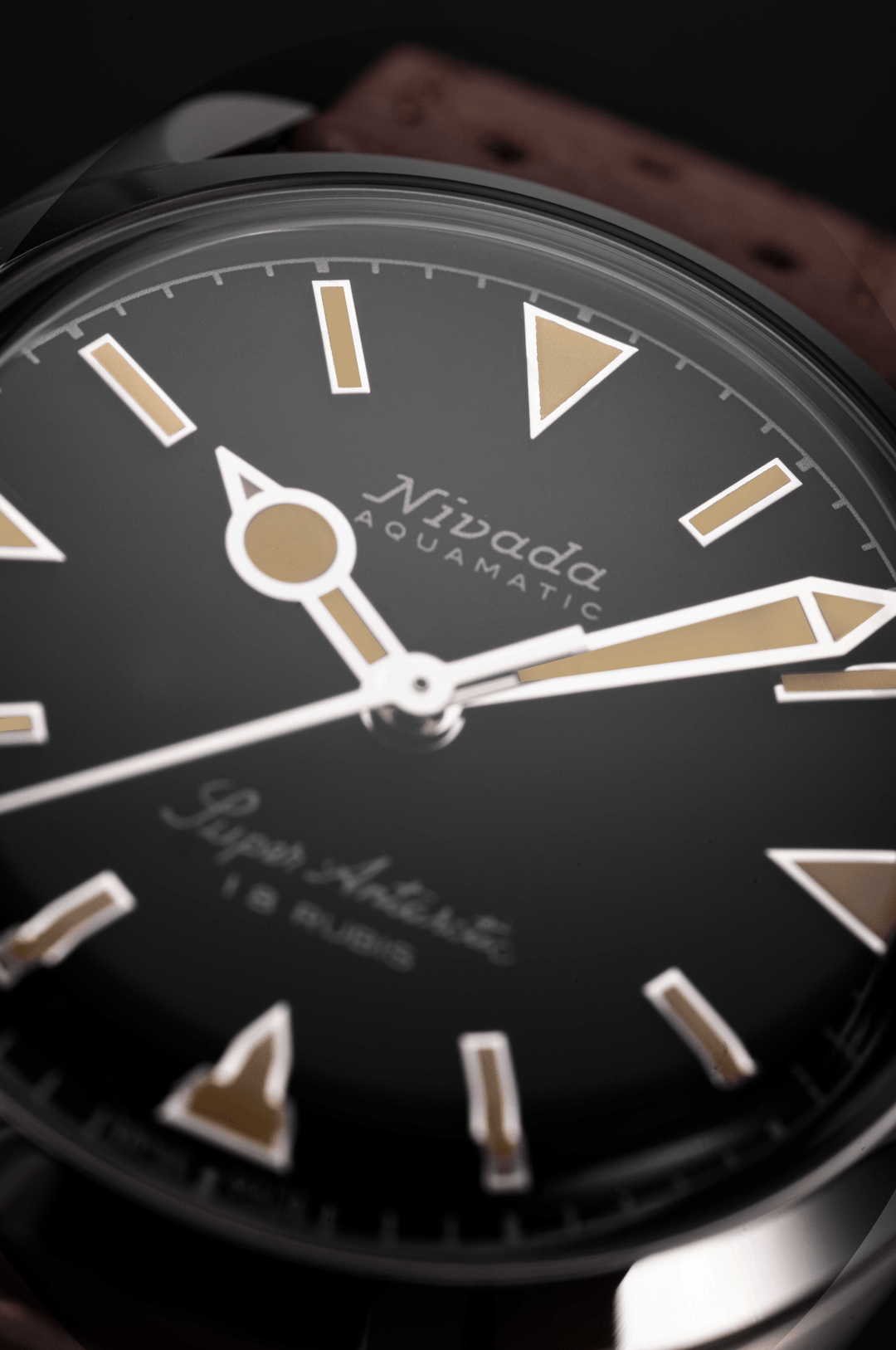 SUPER ANTARCTIC 35MM - BLACK BEIGE LUMINOVA – Nivada Grenchen